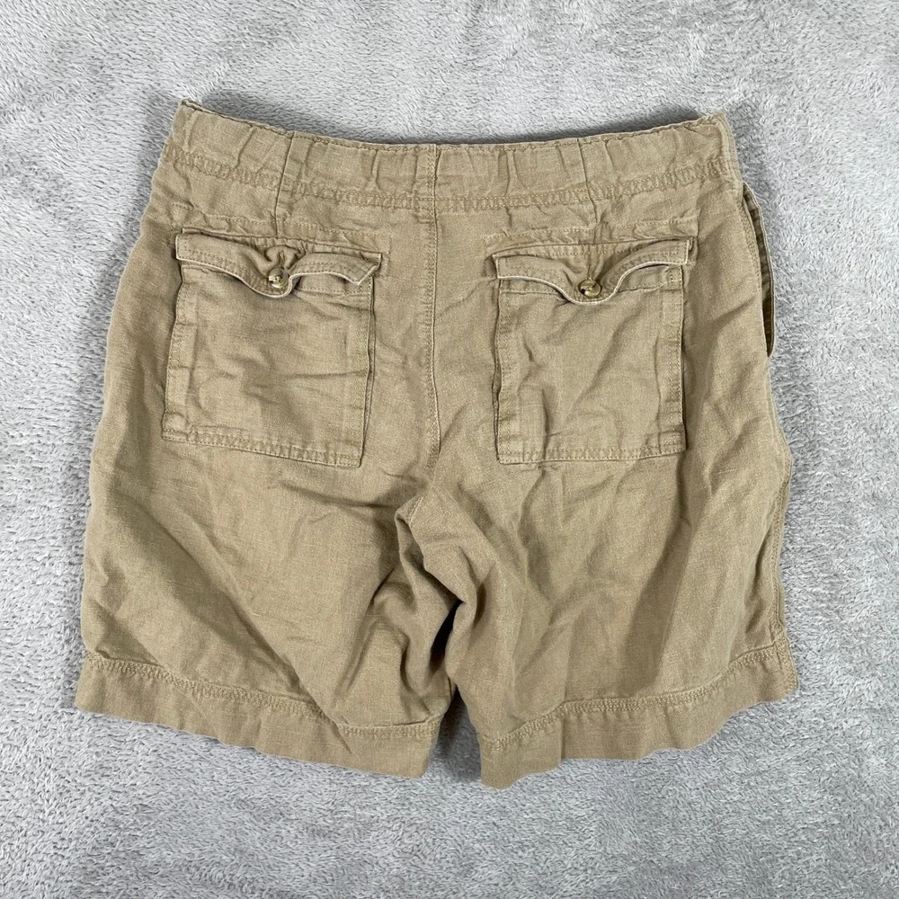 Banana Republic Shorts Mens 33 Khaki Linen Cotton Blend Drawstring Casual Beach